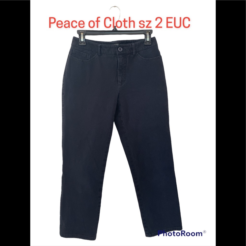 Peace of Cloth Pants Navy Blue sz 2 EUC Soft Stretchy Denim Modest